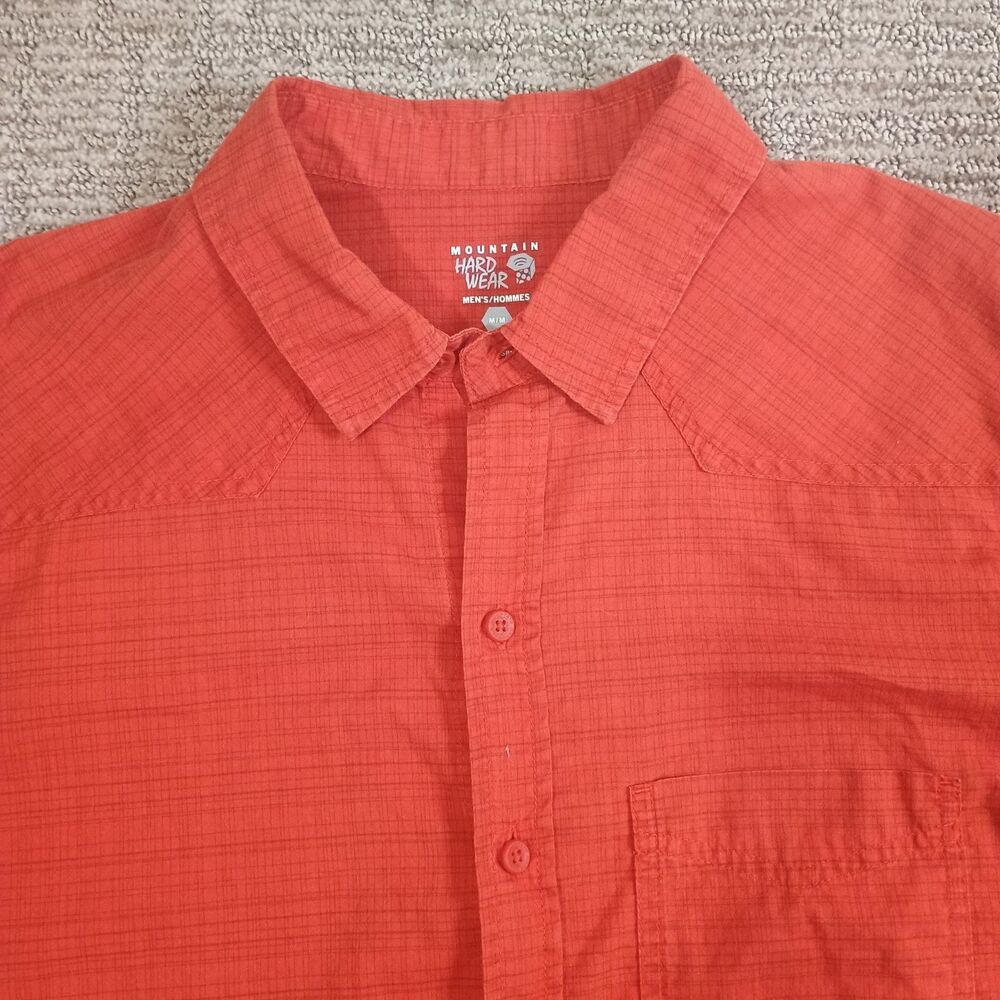 Mountain Hardware Cottonwood Lite Short Sleeve Button Up Shirt Size M Red